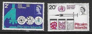 PITCAIRN ISLANDS SG92/3 1968 WORLD HEALTH ORGANISATION MNH