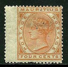 Mauritius # 60, Mint Hinge Remain. Wmk CC