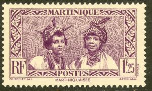 MARTINIQUE 1933-40 1.25fr Martinique Women Pictorial Sc 159 MH