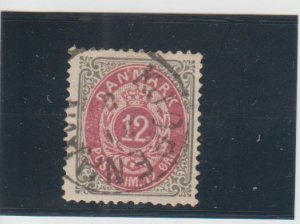 Denmark  Scott#  29b  Used  (1875 Numeral)