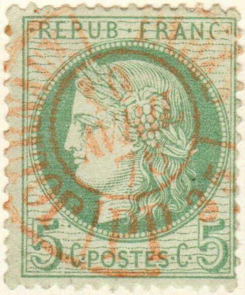 FRANCE - 1875 - Yv.53 oblitéré CàD JOURNAUX PARIS / PP35 rouge - cachet superbe