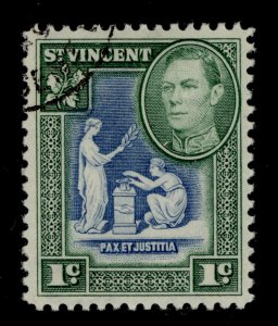 ST. VINCENT GVI SG164, 1c blue & green, FINE USED.