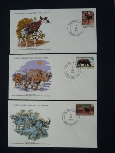 WWF animals fauna set of 3 FDC Congo 1978 (-50% for 10 sets or more)