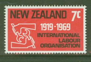 New Zealand Scott 421 MH* ILO 1969 stamp 