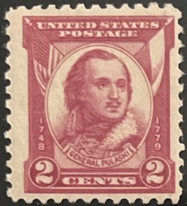 Scott #690 1931 2¢ General Casimir Pulaski MNH OG