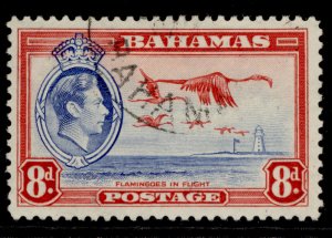 BAHAMAS GVI SG160, 8d ultramarine & scarlet, FINE USED.