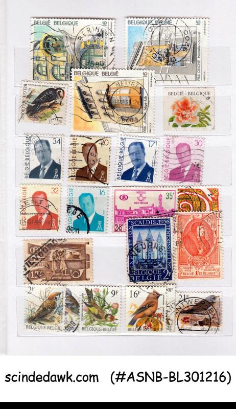 COLLECTION of BELGIUM USED STAMPS IN SMALL STOCK BOOK-175 USED STAMPS