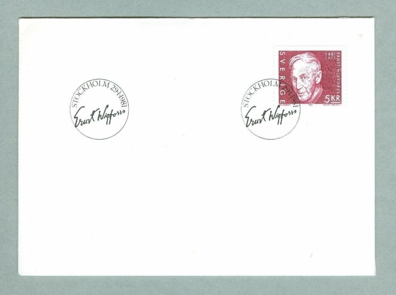 Sweden. FDC 1981. Ernst Wigforss. Engraver M. Franzen.