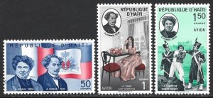 1961 Haiti Airmail Dumas Set #C177-C179 VF-NH-