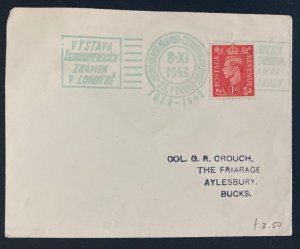 1943 Czechoslovak Field Post In England First Day Cover To Aylesbury WW2