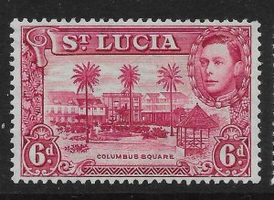 ST.LUCIA SG134 1938 6d CLARET MTD MINT