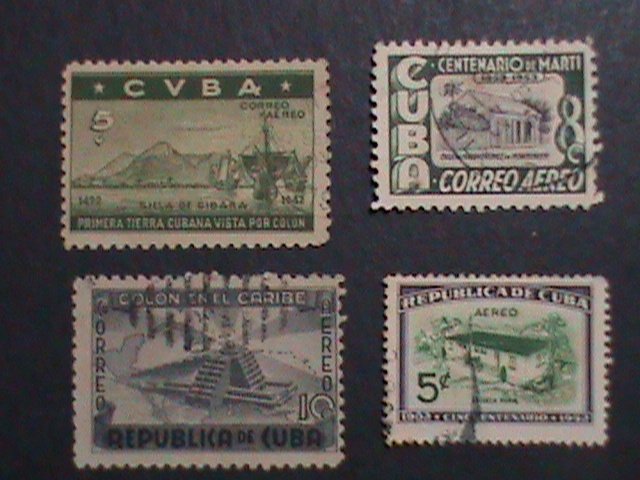 ​CUBA FOUR VERY OLD USED CUBA -STAMP-VF WE SHIP TO WORLD WIDE AND COMBINE