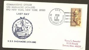 U.S.S. Sagamore Last Day 1972 cover BIN 8479