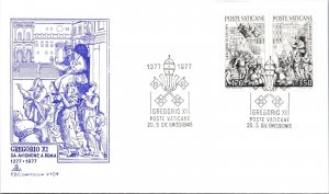 Vatican FDC 1977 - Gregorio XI - Fr Avignon To Rome - Capitolium Cachet - F30791