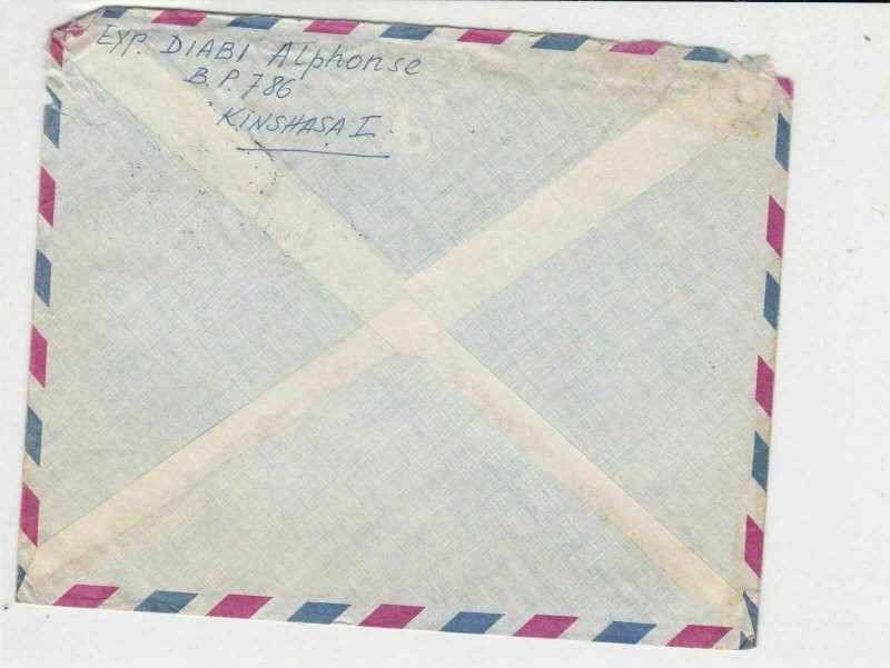 republique du zaire 1972 airmail stamps cover ref 20435