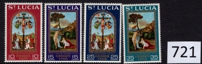 $1 World MNH Stamps (0721), St Lucia, Christmas, set of 4, Free Shipping