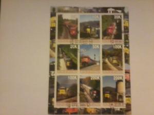 MYANMAR SHEET USED TRAINS LOCOMOTIVES