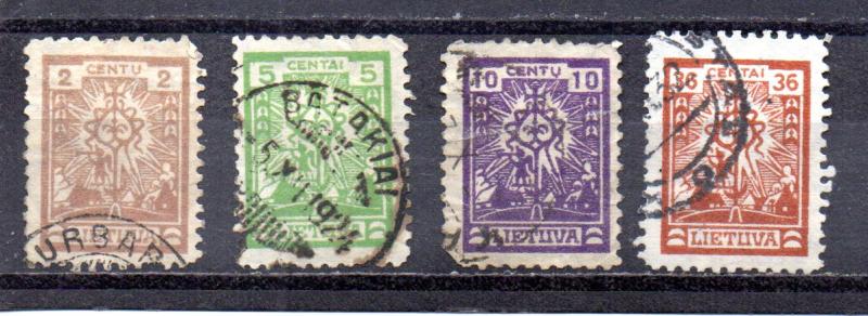 Lithuania #196,198-199,204 used