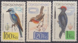 CZECHOSLOVAKIA Sc # 1270-2 PART MNH SET of 3 HIGH VALUES - BIRDS