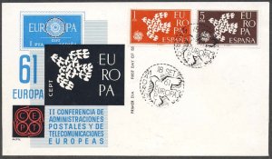 Spain 1961 Sc 1010-1 Europa CEPT Fauna CDS Philatelic FDC HR