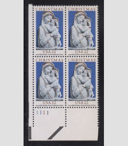 U.S.# 2165 Madonna 1985 22c Plate Block of 4, MNH.  See item description.