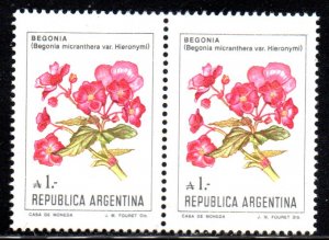 ARGENTINA 1524 MNH PAIR BIN $2.00 FLOWERS