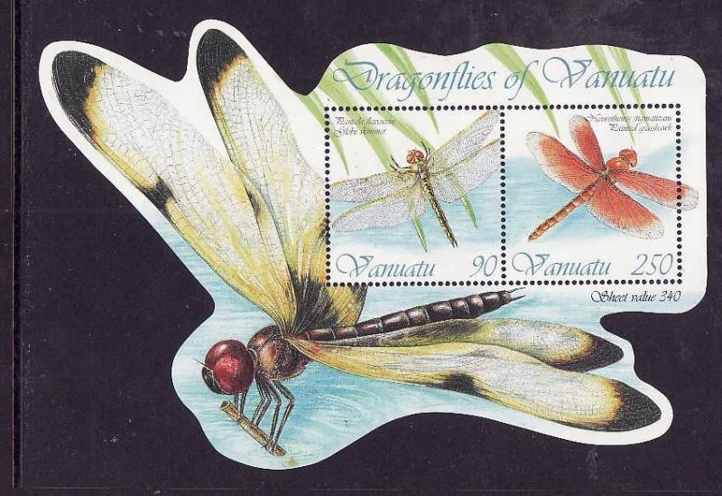 Vanuatu-Sc#1023a-Unused NH sheet-Insects-Dragonflies-2012-
