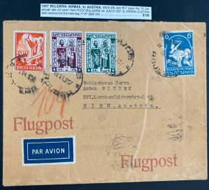 1937 Roussa Bulgaria Airmail Cover To Vienna Austria Sc#304-306