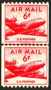 U.S. #C41 MINT LINE PAIR OG HR