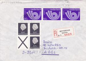 Netherlands 50c 1973  Europa on Registered Cover to Holland VF Colorful Usage