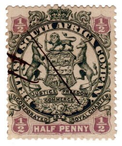 (I.B) Rhodesia/British Central Africa Revenue : Duty Stamp ½d