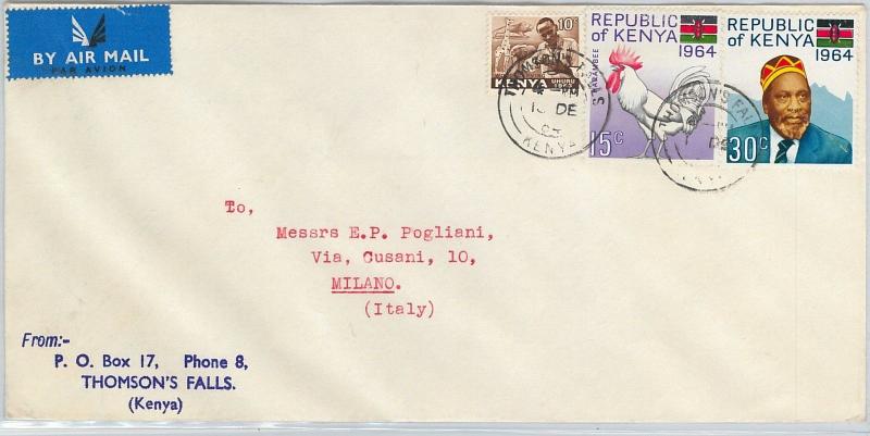 61369 - KENYA  - POSTAL HISTORY -  COVER to ITALY  - FAUNA Animals BIRDS