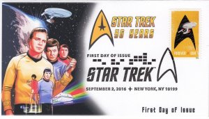 AO- 5132-5, 2016, StarTrek,  Add-on Cover, First Day Cover, Pictorial Postmark,