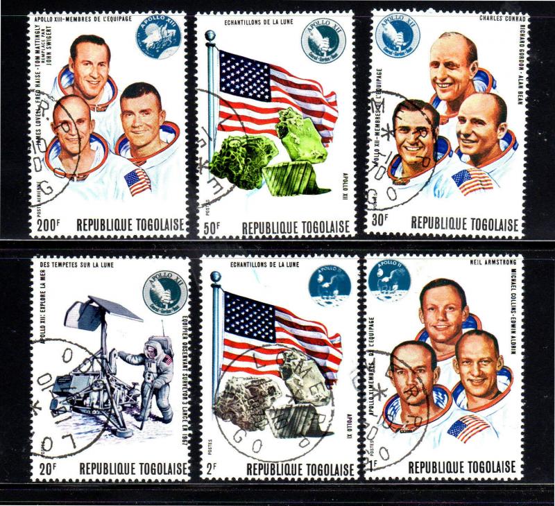 TOGO #741-745, C135  1976 APOLLO 11 & 12 MOON LANDINGMINT VF NH  O.G  CTO