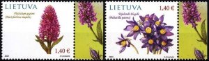 LITHUANIA 2023-13 FLORA Plants: Flowers. Orchid Anemone. Set, MNH