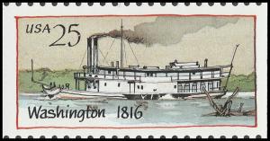 US 2408 Steamboats Washington 1816 25c single MNH 1989