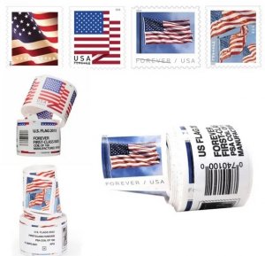 Please contact for better wholesale price. 1Roll of 100pcs Flag Forever Stamps