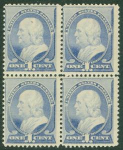 USA : 1887. Scott #212 Mint. A P.O. Fresh Block of 4 with perfect gum. Cat $960+