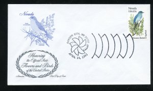 US 1980 Nevada Mountain Bluebird Sagebrush UA Artmaster cachet FDC 