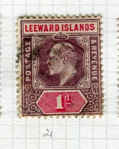 LEEWARD ISLANDS; 1902 early ED VII issue fine used 1d. value