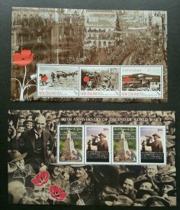 New Zealand Australia Joint Issue End Of World War I 2008 WWI (ms) MNH *see scan