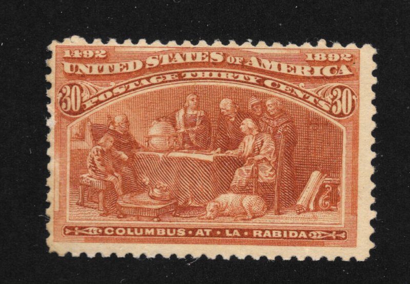 239 Unused, 30c. Columbian, scv: $225, Free Insured Shipping