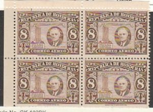 HONDURAS #C158 MINT NEVER HINGED BLOCK COMPLETE