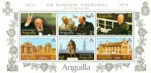 R62-0011 ANGUILLA 198a MH SS  CHURCHILL BIN $2.00