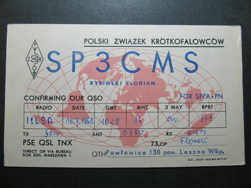 5559 Amateur Radio QSL Card Pawlowice Poland-