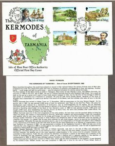 Isle of Man # 177 - 181 , Kermodes of Tasmania FDC - I Combine S/H
