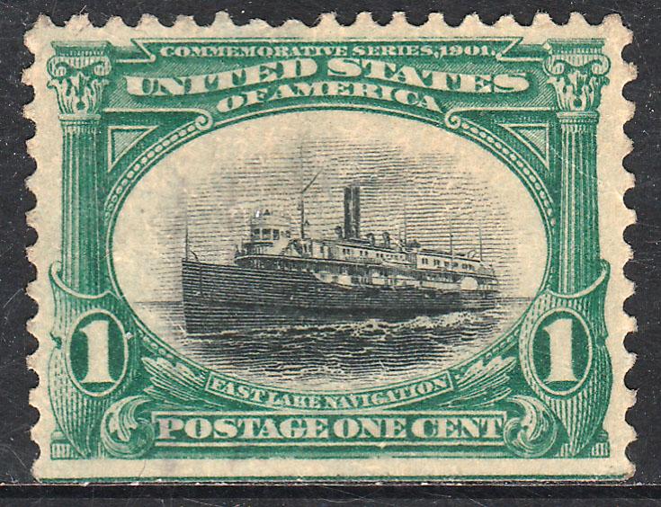 U.S. 294, 1cent PAN-AMERICAN EXPOSITION SINGLE. UNUSED, NO GUM. F-VF. (333W)