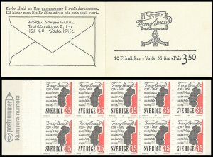 H202 Sweden 1968 MNH stamp booklet Scott 775 a F. Berwald music composer violin