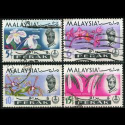 MALAYSIA-PERAK 1965 - Scott# 141-4 Orchids 5-15c Used