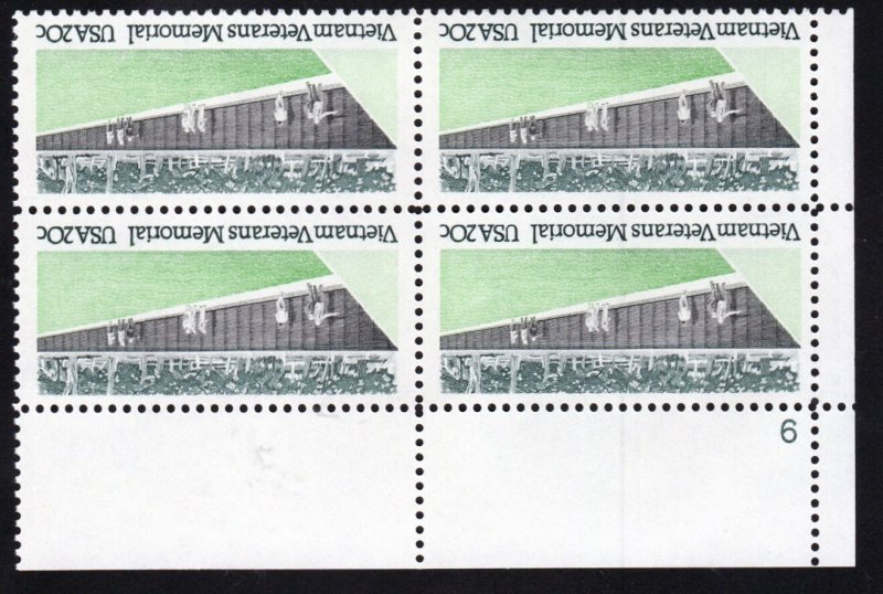 SC# 2109 - (20c) - Vietnam Veterans Memorial - MNH Plate Block/4 - UL # 9